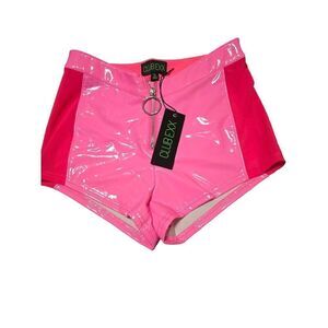 Dolls Kill Club Exx Dark Dimension Vinyl and Mesh Shorts